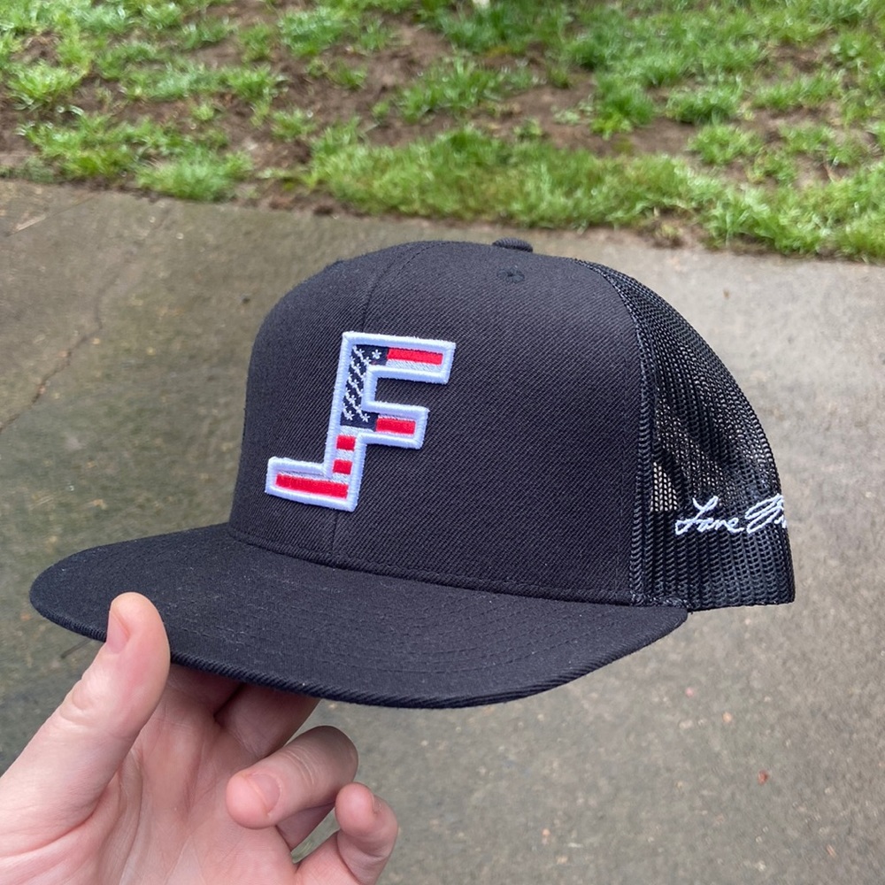 Lane Frost flat bill American flag cap